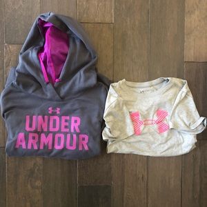 Bundle of Girls UA sweatshirt & t-shirt